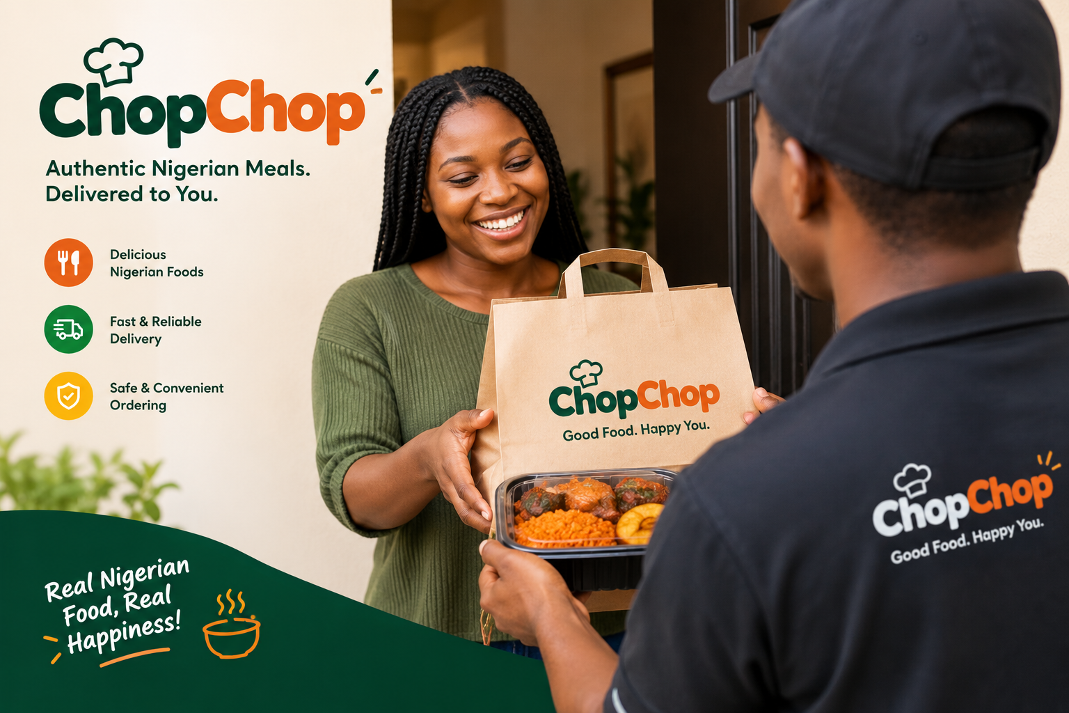 Browse and order Nigerian food with the ChopChop marketplace.